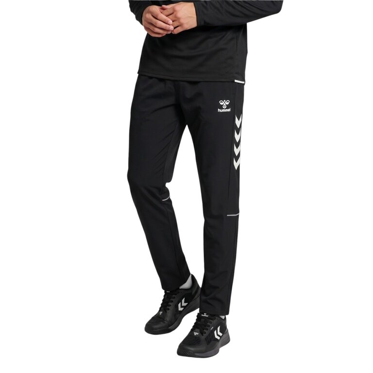 hummel Freizeithose hmlCORE 2.0 Woven Pants (elastischer Bund) lang schwarz/weiss Herren