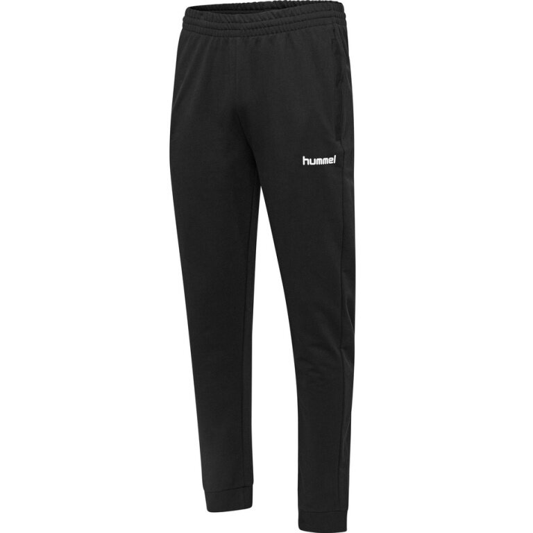 hummel Freizeithose hmlGO Cotton Pant (Baumwolle) lang schwarz Kinder