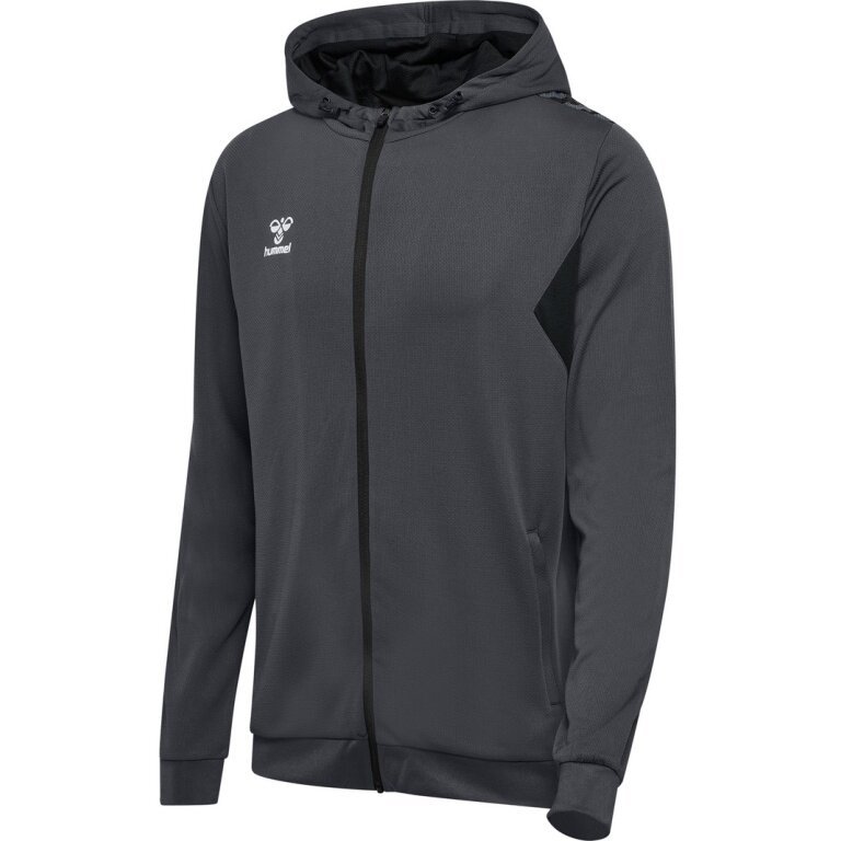 hummel Sport-Kapuzenjacke hmlAUTHENTIC PL Zip Hoodie (100% rec. Polyester) asphaltgrau Herren
