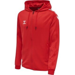 hummel Sport-Kapuzenjacke hmlCORE XK Poly Zip Hood Sweat (Polyester-Sweatstoff) mit Kapuze rot Herren