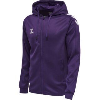 hummel Sport-Kapuzenjacke hmlCORE XK Poly Zip Hood Sweat (Polyester-Sweatstoff) mit Kapuze violett/weiss Herren
