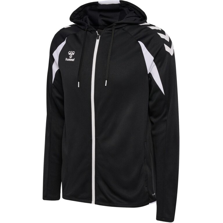 hummel Kapuzenpullover hmlCORE 2.0 Full-Zip Hoodie (100% rec. Polyester) schwarz/weiss Herren