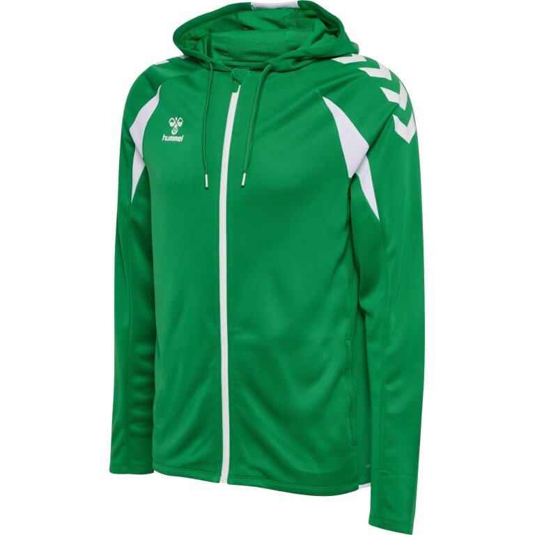 hummel Kapuzenpullover hmlCORE 2.0 Full-Zip Hoodie (100% rec. Polyester) grün/weiss Herren