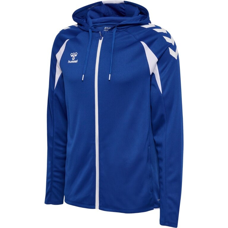 hummel Kapuzenpullover hmlCORE 2.0 Full-Zip Hoodie (100% rec. Polyester) blau/weiss Herren