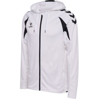 hummel Kapuzenpullover hmlCORE 2.0 Full-Zip Hoodie (100% rec. Polyester) weiss/schwarz Herren