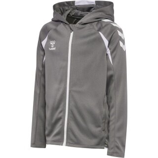hummel Kapuzenpullover hmlCORE 2.0 Full-Zip Hoodie (100% rec. Polyester) grau/weiss Kinder
