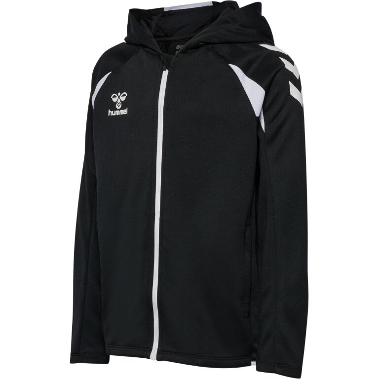 hummel Kapuzenpullover hmlCORE 2.0 Full-Zip Hoodie (100% rec. Polyester) schwarz/weiss Kinder