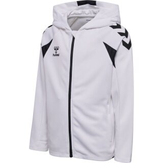 hummel Kapuzenpullover hmlCORE 2.0 Full-Zip Hoodie (100% rec. Polyester) weiss/schwarz Kinder