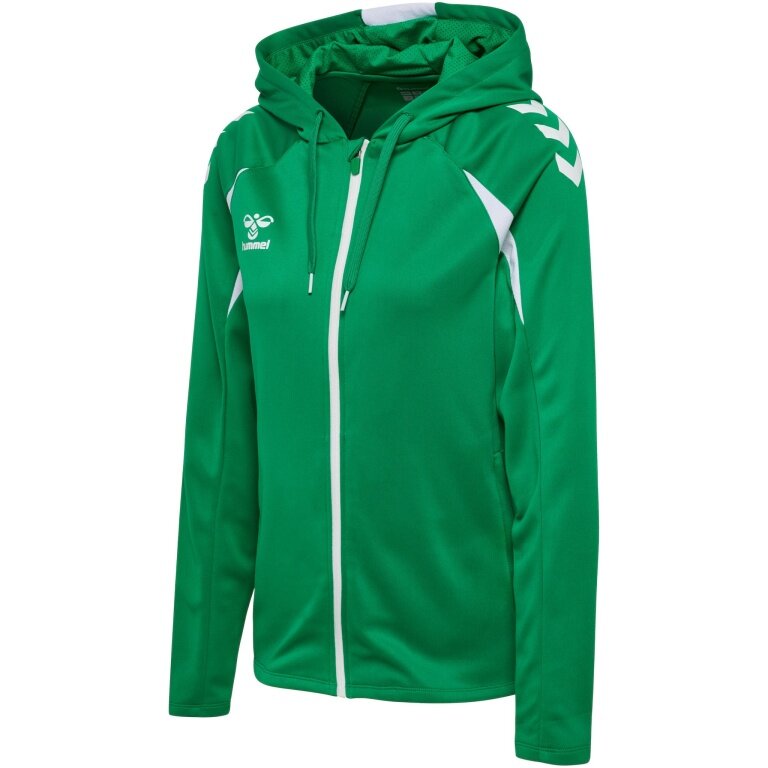 hummel Kapuzenpullover hmlCORE 2.0 Full-Zip Hoodie (100% rec. Polyester) grün/weiss Damen
