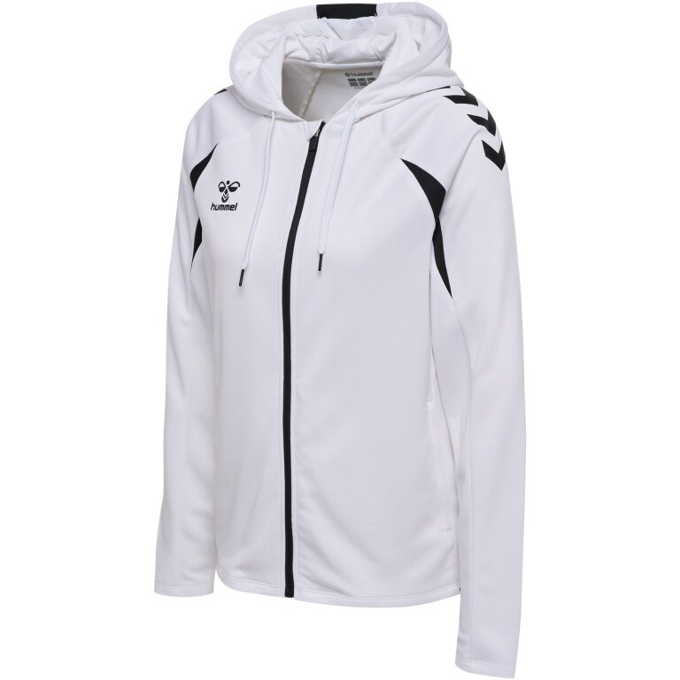 hummel Kapuzenpullover hmlCORE 2.0 Full-Zip Hoodie (100% rec. Polyester) weiss/schwarz Damen