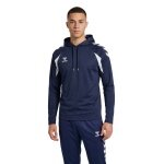 hummel Kapuzenpullover hmlCORE 2.0 Hoodie (100% rec. Polyester) marineblau/weiss Herren