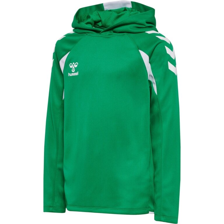 hummel Kapuzenpullover hmlCORE 2.0 Hoodie (100% rec. Polyester) grün/weiss Kinder