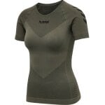 hummel Funktionsunterwäsche Kurzarmshirt Seamless Rundhals nahtlos grün Damen