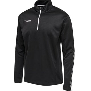 hummel Sport-Langarmshirt hmlAUTHENTIC Half-Zip Sweatshirt (gestricktem Polyester) schwarz/weiss Kinder