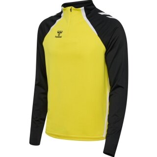 hummel Langarmshirt hmlLEAD 2.0 Half Zip (rec. Polyester, hohe Atmungsaktivität) gelb/schwarz Herren