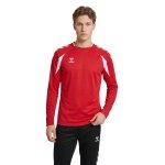hummel Pullover hmlCORE 2.0 Crew Neck (100% rec. Polyester) rot/weiss Herren