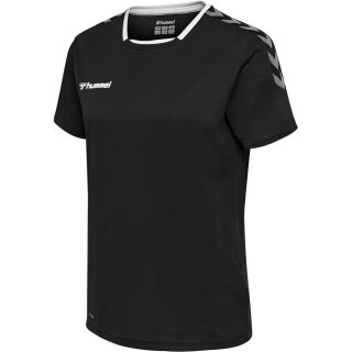 hummel Sport-Shirt hmlAUTHENTIC Poly Jersey (leichter Jerseystoff) Kurzarm schwarz/weiss Damen