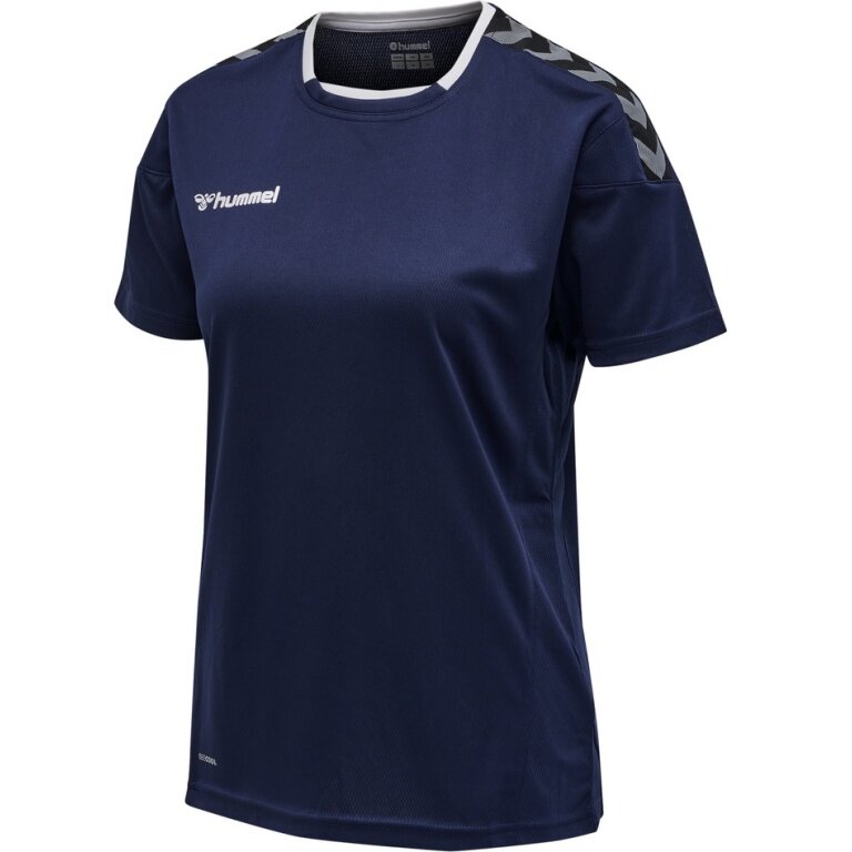 hummel Sport-Shirt hmlAUTHENTIC Poly Jersey (leichter Jerseystoff) Kurzarm marineblau Damen
