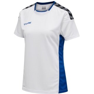 hummel Sport-Shirt hmlAUTHENTIC Poly Jersey (leichter Jerseystoff) Kurzarm weiss/blau Damen