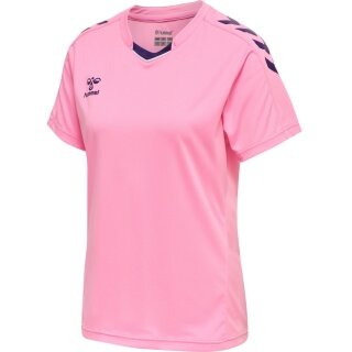 hummel Sport-Shirt hmlCORE XK Poly Jersey (robuster Doppelstrick) Kurzarm pink Damen