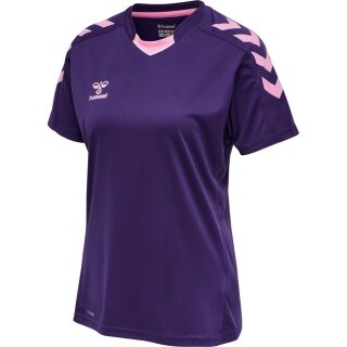 hummel Sport-Shirt hmlCORE XK Poly Jersey (robuster Doppelstrick) Kurzarm violett Damen