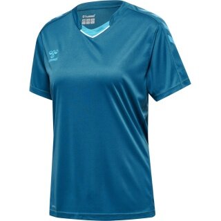 hummel Sport-Shirt hmlCORE XK Poly Jersey (robuster Doppelstrick) Kurzarm coralblau Damen