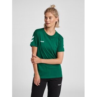 hummel Sport/Freizeit-Shirt hmlGO Cotton (Baumwolle) Kurzarm dunkelgrün Damen