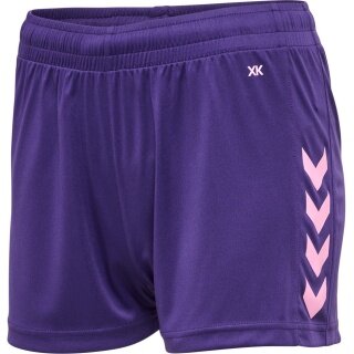 hummel Sporthose hmlCORE XK Poly Shorts (robuster Doppelstrick, ohne Seitentaschen) kurz violett Damen