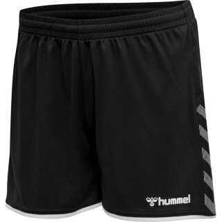hummel Sporthose hmlAUTHENTIC Poly Shorts (leichter Jerseystoff, ohne Seitentaschen) Kurz schwarz/weiss Damen