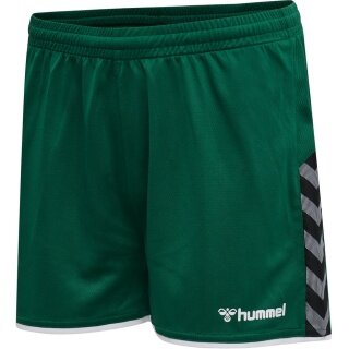 hummel Sporthose hmlAUTHENTIC Poly Shorts (leichter Jerseystoff, ohne Seitentaschen) kurz dunkelgrün Damen