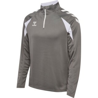 hummel Sport-Langarmshirt hmlCORE 2.0 Half Zip (optimale Bewegungsfreiheit) grau/weiss Herren