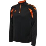 hummel Sport-Langarmshirt hmlCORE 2.0 Half Zip (optimale Bewegungsfreiheit) schwarz/orange Herren