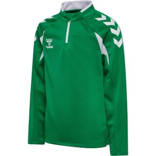 hummel Sport-Langarmshirt hmlCORE 2.0 Half Zip (optimale Bewegungsfreiheit) grün/weiss Jungen