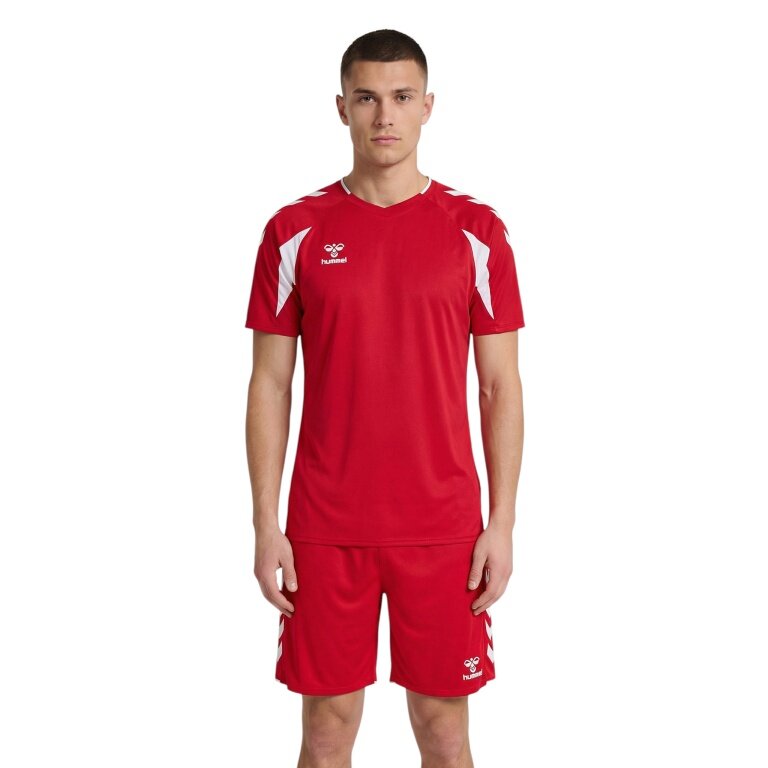 hummel Sport-Shirt hmlCORE 2.0 (rec. Polyester, optimale Bewegungsfreiheit) kurzarm rot/weiss Herren
