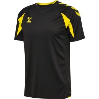 hummel Sport-Shirt hmlCORE 2.0 (rec. Polyester, optimale Bewegungsfreiheit) kurzarm schwarz/gelb Herren