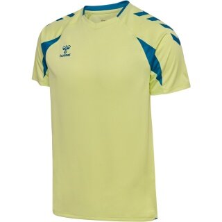 hummel Sport-Shirt hmlCORE 2.0 (rec. Polyester, optimale Bewegungsfreiheit) kurzarm limegrün/blau Herren