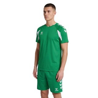 hummel Sport-Shirt hmlCORE 2.0 (rec. Polyester, optimale Bewegungsfreiheit) kurzarm grün/weiss Herren