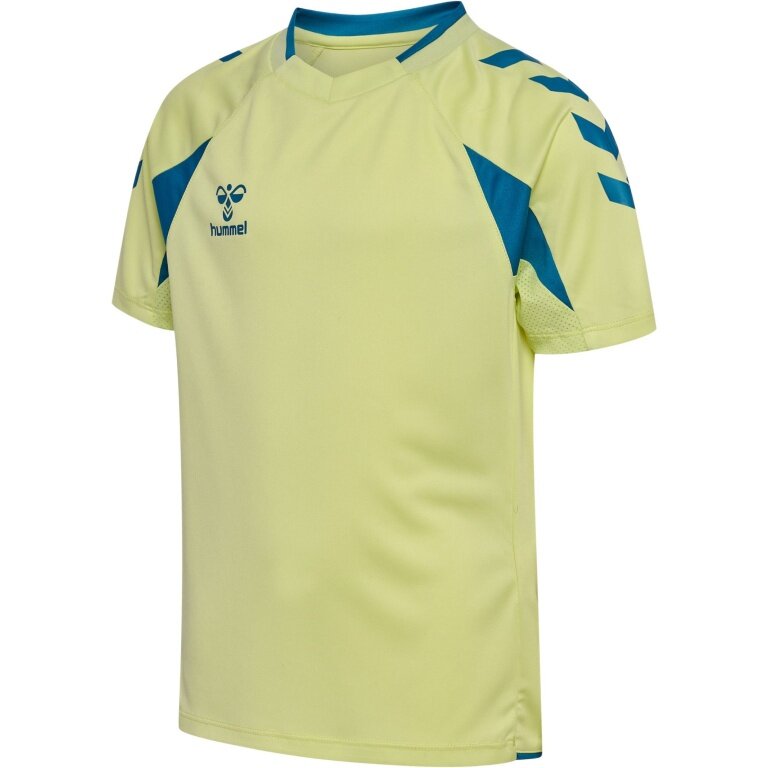 hummel Sport-Shirt hmlCORE 2.0 (rec. Polyester, optimale Bewegungsfreiheit) kurzarm limegrün/blau Jungen