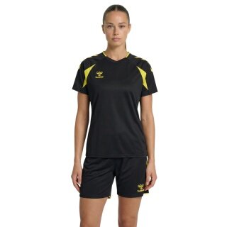 hummel Sport-Shirt hmlCORE 2.0 (rec. Polyester, optimale Bewegungsfreiheit) schwarz/gelb Damen
