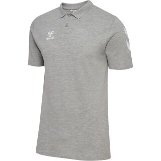 hummel Sport/Freizeit-Polo hmlGO Chevron (100% Baumwolle) grau Herren