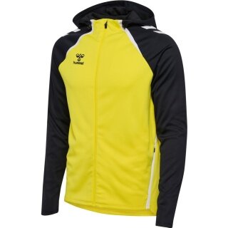 hummel Sport-Trainingsjacke hmlLEAD 2.0 Zip Hoodie (hohe Atmungsaktivität, schnelltrocknend) gelb/schwarz Herren