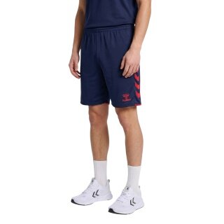hummel Sporthose hmlCORE 2.0 Shorts (angenehmes Tragegefühl) kurz marineblau/rot Herren