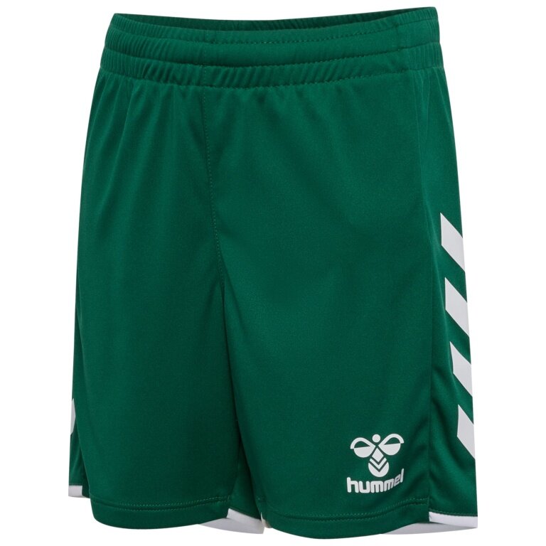 hummel Sporthose hmlCORE 2.0 Shorts (angenehmes Tragegefühl) dunkelgrün/weiss Kinder