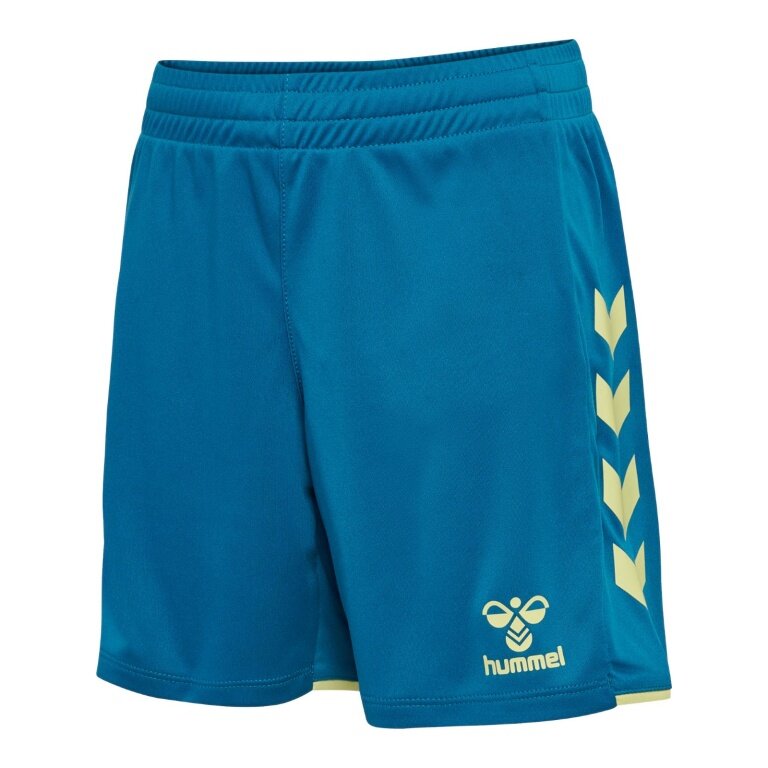 hummel Sporthose hmlCORE 2.0 Shorts (angenehmes Tragegefühl) blau/limegrün Kinder