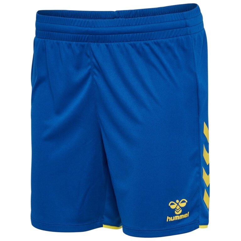 hummel Sporthose hmlCORE 2.0 Shorts (angenehmes Tragegefühl) kurz blau/gelb Damen