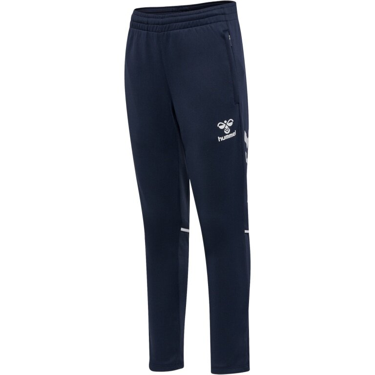 hummel Sporthose hmlCORE 2.0 Training Pants (Polyester-Sweatstoff) lang marineblau/weiss Kinder