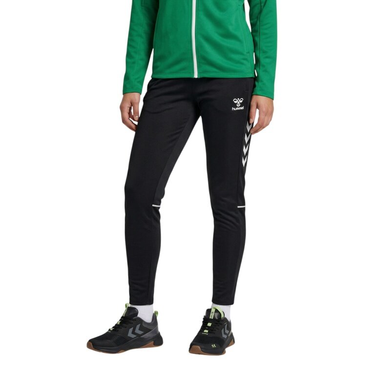 hummel Sporthose hmlCORE 2.0 Training Pants (Polyester-Sweatstoff) lang schwarz/weiss Damen