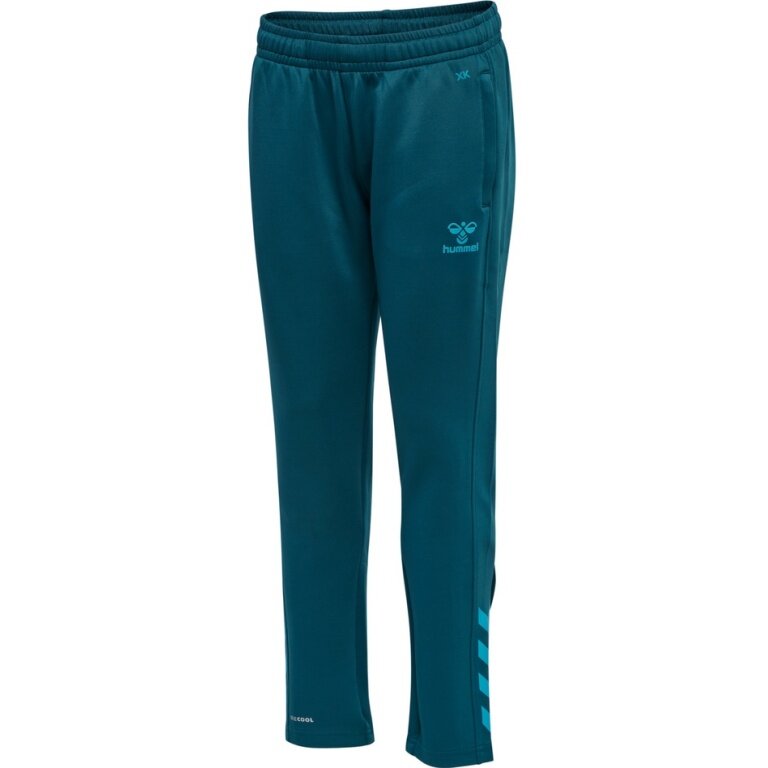 hummel Sporthose hmlCORE XK Poly Pants (Polyester-Sweatstoff, mit Reißverschlusstaschen) Lang coralblau Kinder