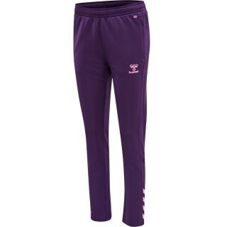 hummel Sporthose hmlCORE XK Poly Pants (Polyester-Sweatstoff, mit Reißverschlusstaschen) lang violett Damen