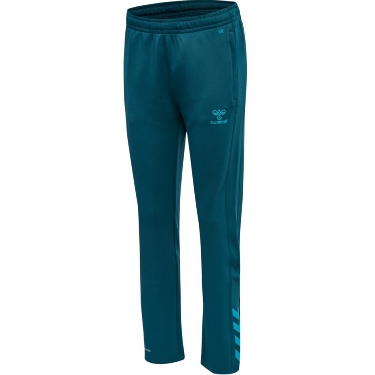 hummel Sporthose hmlCORE XK Poly Pants (Polyester-Sweatstoff, mit Reißverschlusstaschen) lang coralblau Damen